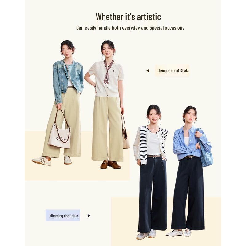 IEF Women's Elegant Wide-Leg Cropped Trousers