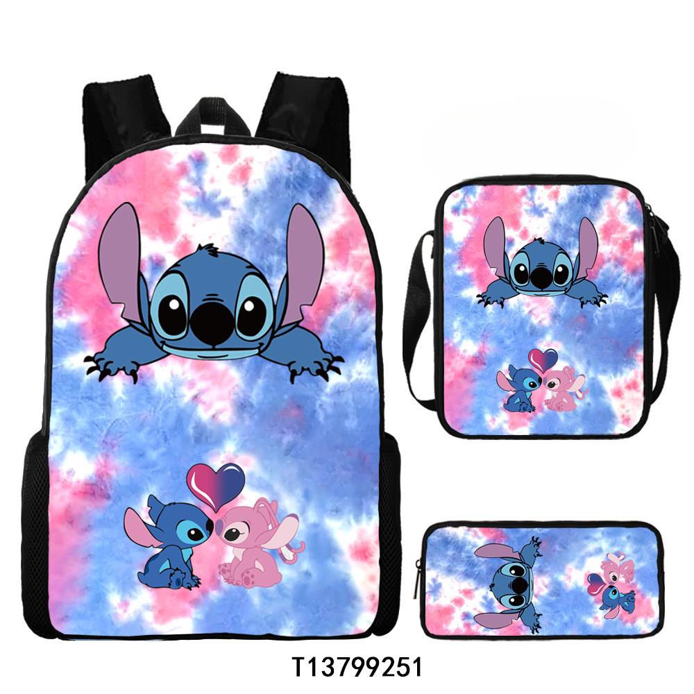 Stitch Backpack Cartoon Set With Lightweight Breathable For Students Elementary