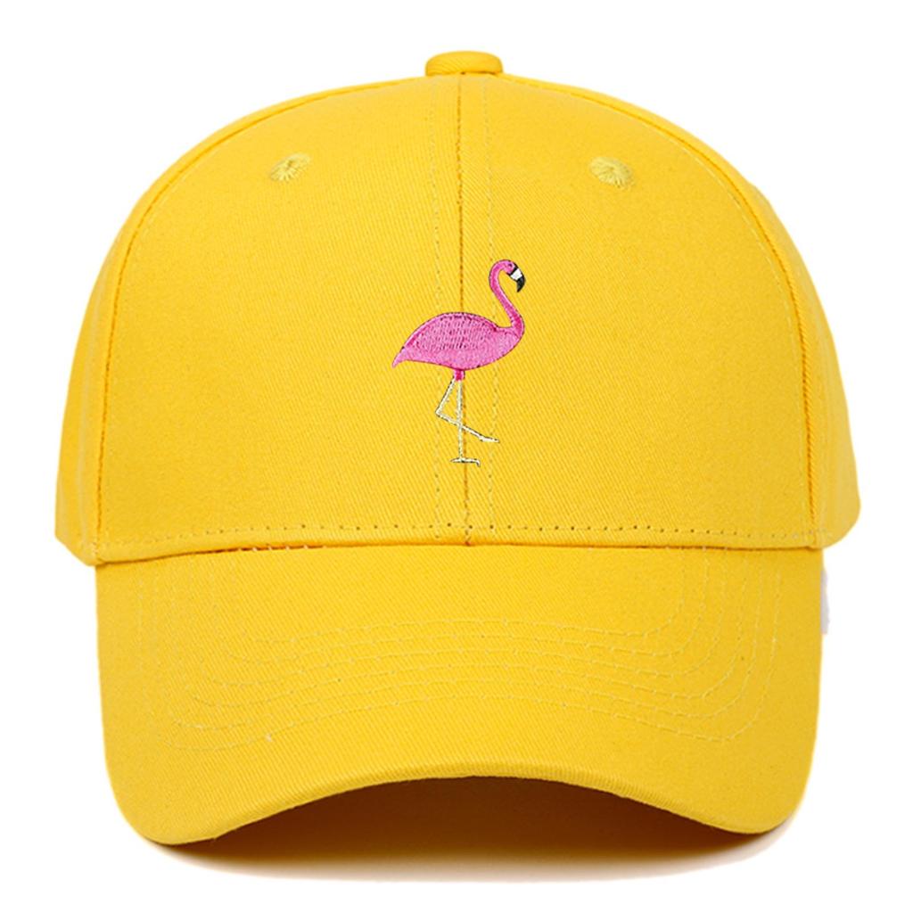 Unisex Cotton Flamingo Embroidered Baseball Cap for Outdoor Activities