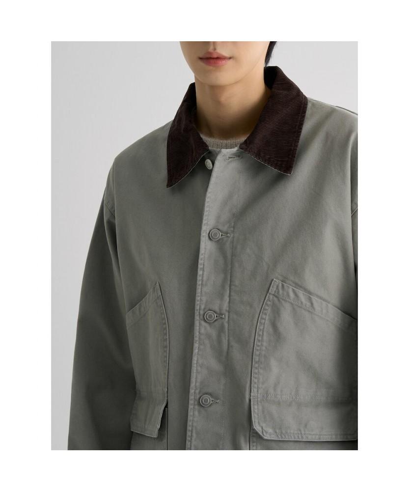 8Seconds Contrast Collar Neck Coverall Jacket Khaki