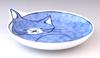 Ishimaru Togei Hasami Ware Coneco Cat-Patterned Plates, Small Plates, Side Plates, 12cm Diameter, Set of 4, Gift, Cat-themed Merchandise, Microwave an