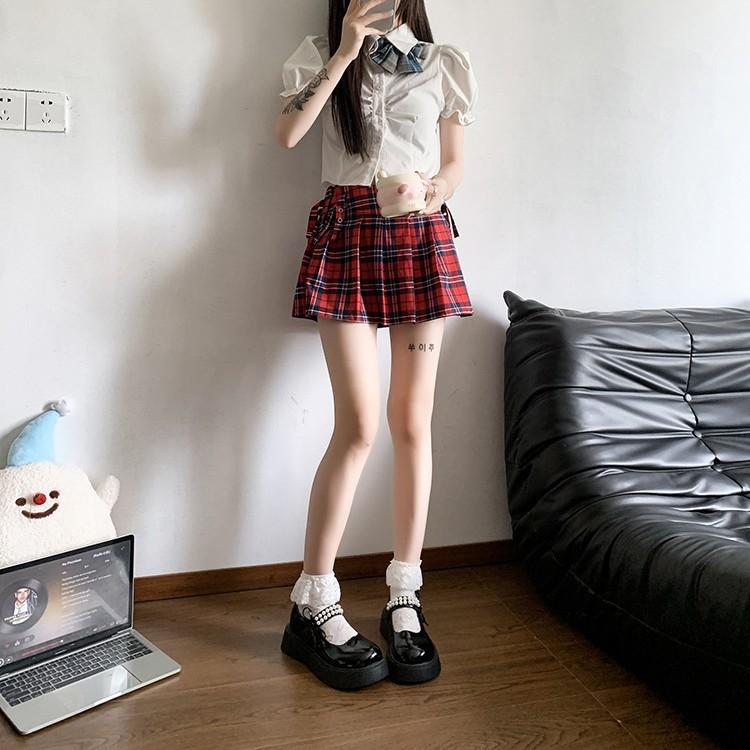 Retro pearl bow Mary Jane shoes women's 2025 summer new thick-soled heightening single shoes Japanese jk small leather shoes