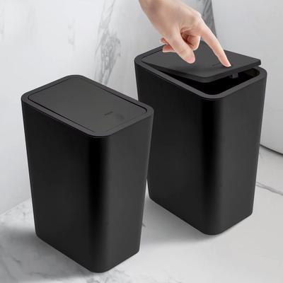 Banyo Çöp Kovası 10L Küçük Çöp Kovası Basmalı Kapaklı Tuvalet Yatak Odası Oturma Odası için Plastik Çöp Sepeti Açılır Kapaklı