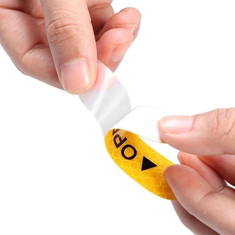 4Pcs Universal Warnung Mark Reflektierende Band Auto Tür Aufkleber Decals OPEN Zeichen Sicherheit Reflektierende Streifen