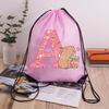 Capibara Girls Drawstring Backpack Cute Capybara Letter A-Z Storage Bag Kids Outdoor Sport Travel Rucksack Children Gifts