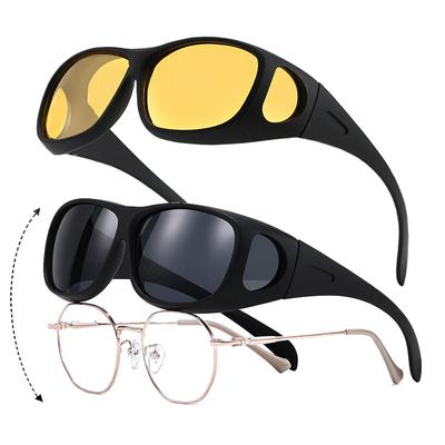 Okulary przeciwsłoneczne nakładane na okulary męskie damskie antyodblaskowe soczewki polaryzacyjne 100% ochrona UV400 do jazdy sportowe HD okulary do widzenia w nocy