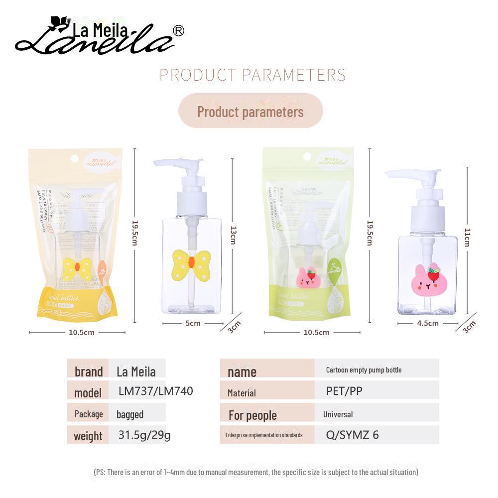 Lateinamerikanische Cartoon PETG Reiseflasche 80/100ML für Wasser und Creme