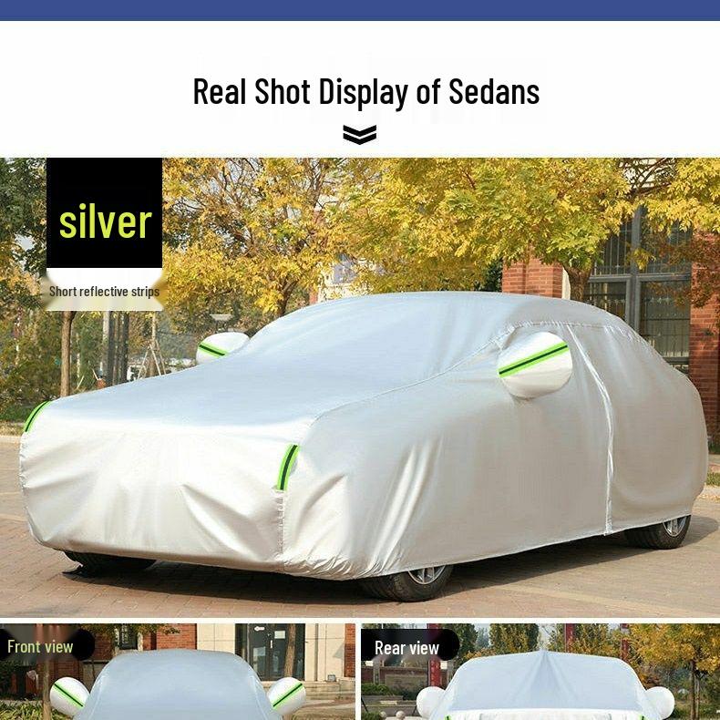 All-Season Oxford Cloth Car Cover: Sun, Rain, Heat, Snow, and Freeze Protection for Sedans Nano Oxford Silver Rain & Sun Protection