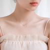 Sterling Silver Maple Leaf Necklace - Korean Style Minimalist Collarbone Chain Pendant for Women