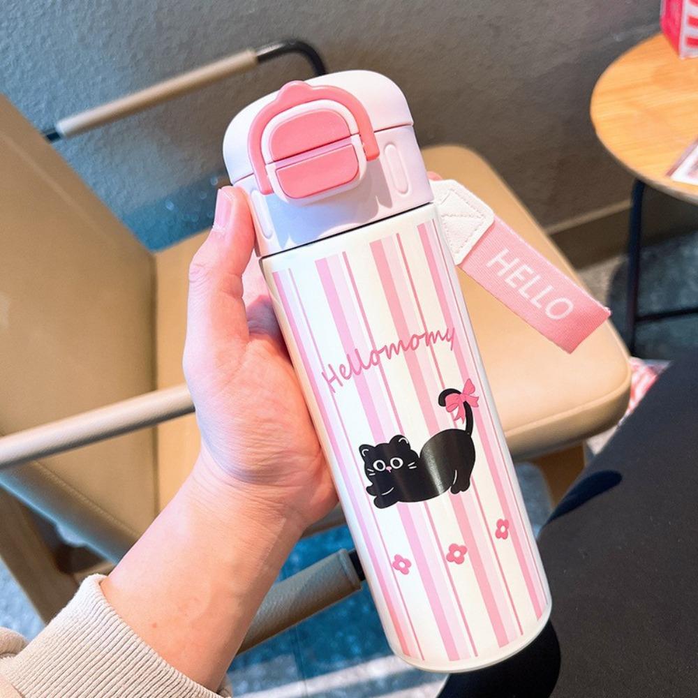 520ml Capacity Thermos Cup Double-layer Vacuum Cup Portable Vacuum Flask  Hot Travel