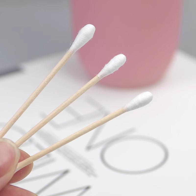 Bambusové vatové tyčinky s dvojím koncem: Multifunkční jednorázové odličovací a čisticí tyčinky do uší