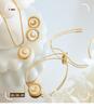 Women's Titanium Steel Jewelry Set: Crescent Moon Necklace, White Shell Earrings, and Non-Fading Bracelet.