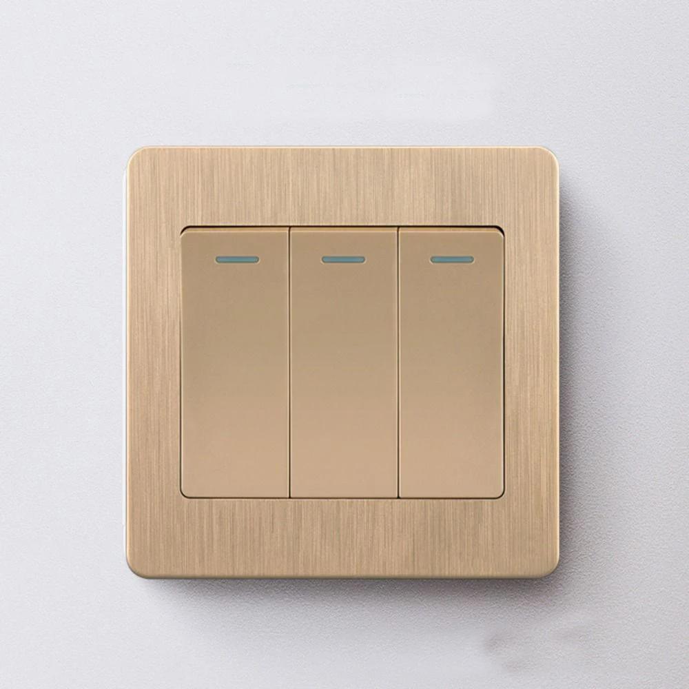 1/2/3/4 Gang Wall Light Switch Panel On / Off Push Buttons Wall Switches Durable Home Accessories Electrical Equipment Parts