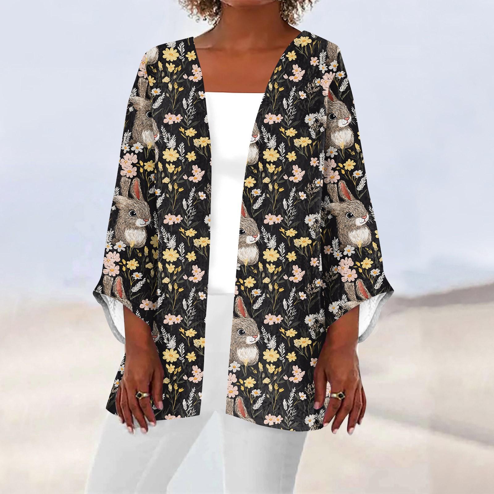 

Женская повседневная и модная легкая куртка средней длины с принтом, кардиган, кардиган M чёрный