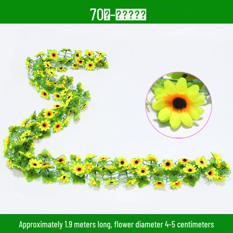 Artificial Rose & Green Leaf Vine for AC Decoration