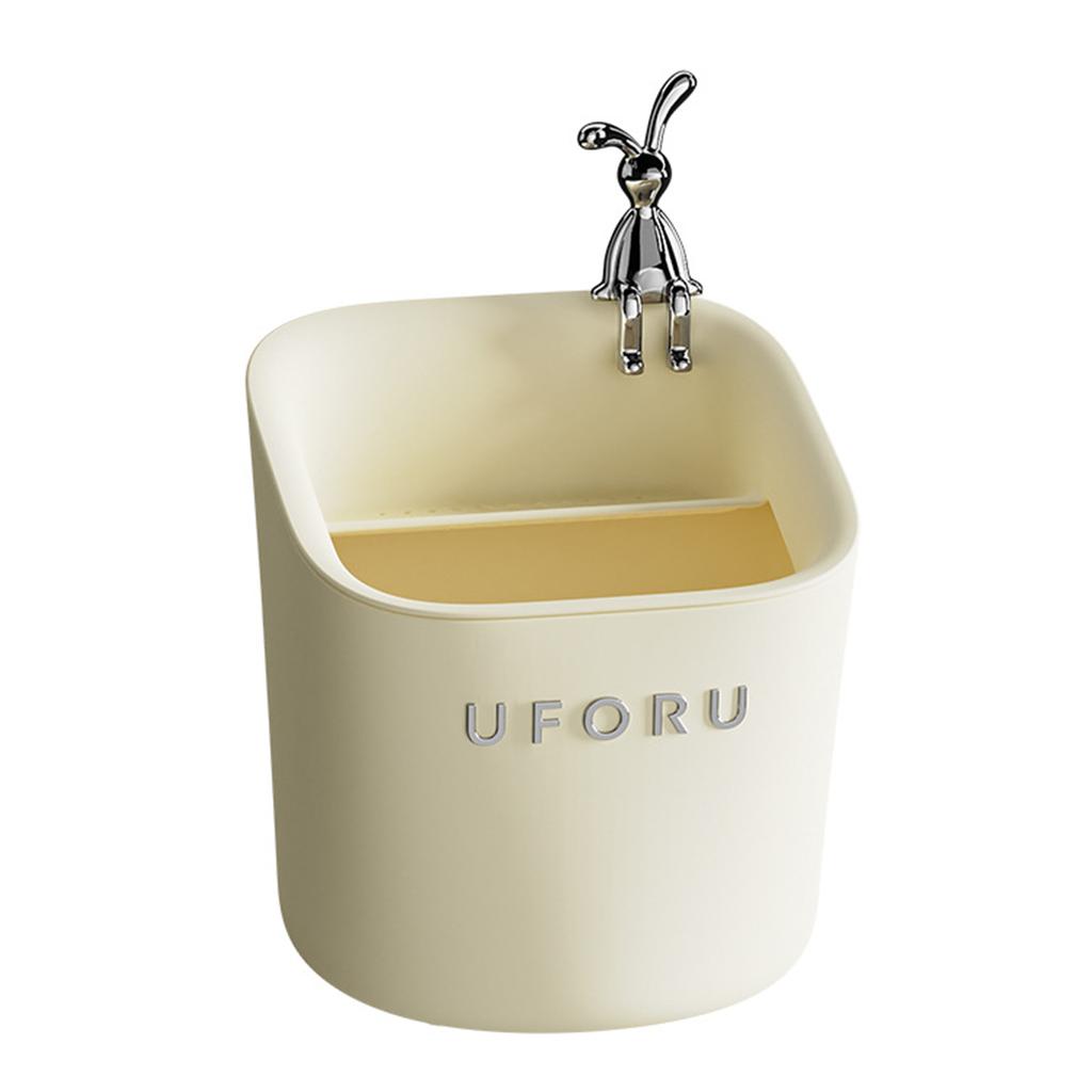 Small Trash Can With Detachable Drain Rack Multi-functional Garbage Bin For Powder Room Home