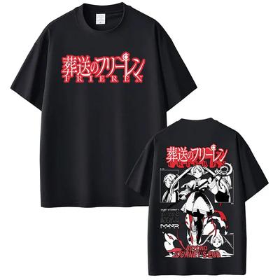 Anime Frieren_ Beyond Journey's End T Shirt Frieren Manga Harajuku T-shirt Men Women Summer High Quality 100_ Cotton T-shirts