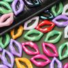Perforated Acrylic Beads DIY Accessories Lip Print Lip 15.4 * 25.3mm Bracelet Colorful 20 pcs/pack Accessories Vertical Hole