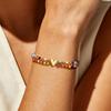 Beaded Bracelet for Women, Double Layer Colorful Seed Bead Bracelet with Heart Charm, Handmade Boho Stackable Bracelet, Adjustable Friendship Jewelry