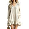 Women's Long Sleeve V-Neck Dress for Casual Everyday Wear and Work