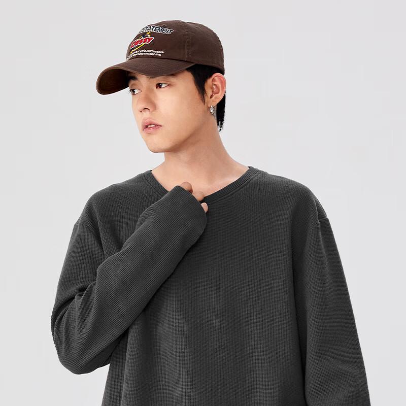 MINISO Men's Waffle Knit Long-Sleeve T-Shirt