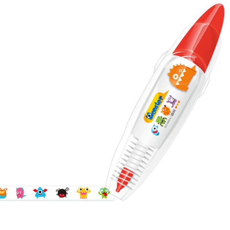 6x Ally-Pocket Tape Pen DIY Roztomilá zvířátka Tlačítkový typ Dekorativní korekční páska