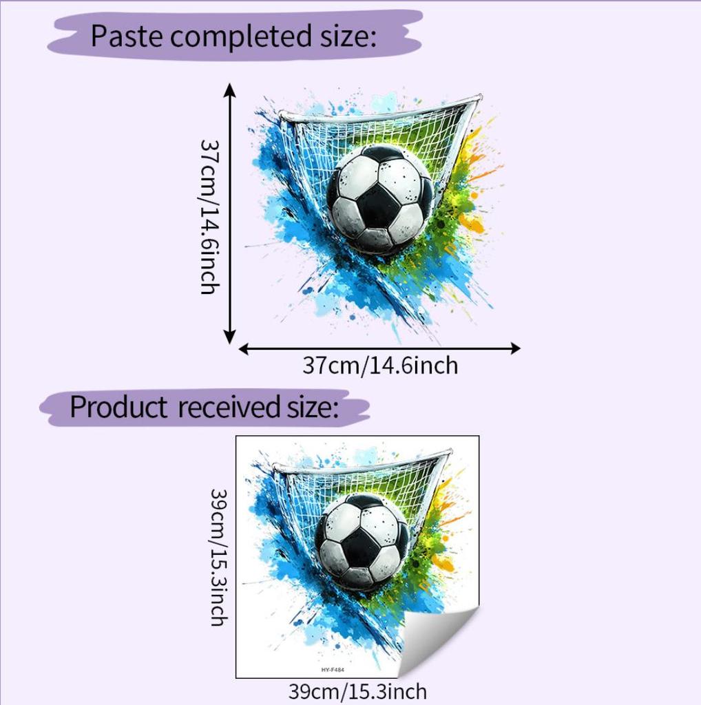 3D Football Soccer Wall Stickers For Kids Rooms Children Bedroom Cartoon Wall Decals