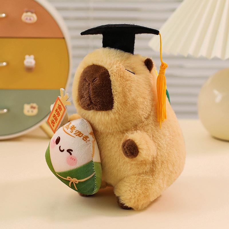 Cute Cute Doctor Hat Capybara Doll Plush Toy Donut Kapibara Doll Keychain Rag Doll