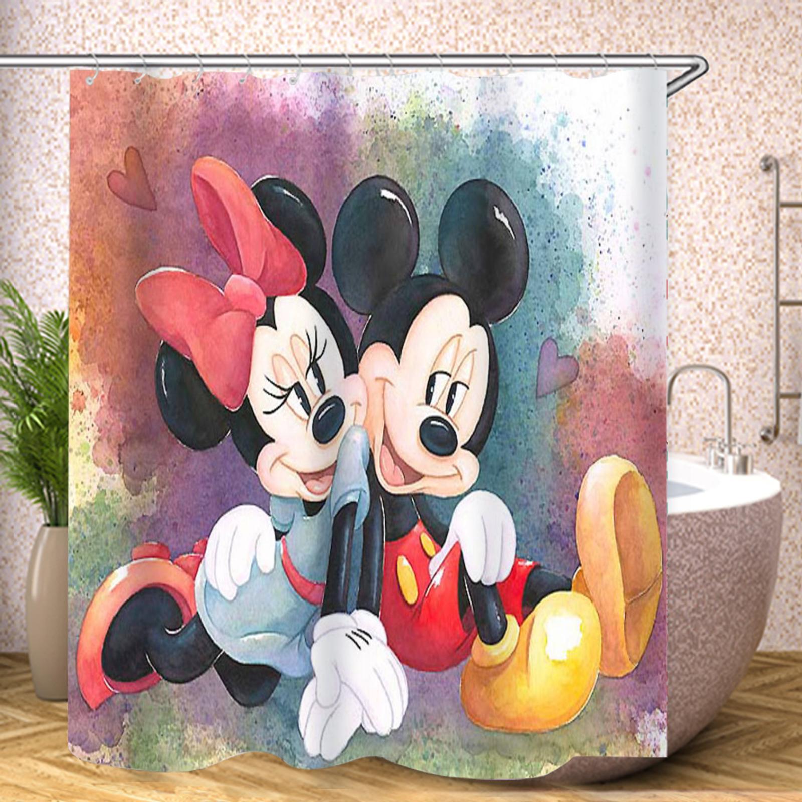 

Mickey Bathroom Accessories Shower Curtain Sets Full Set Decorations And Curtains For Waterproof Anime W60H190(CM)-1 Pcs