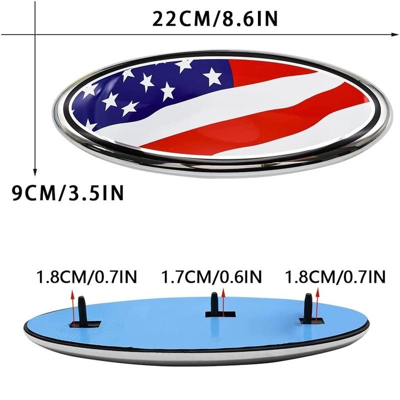 Für Ford Emblem F150 F250 F350 Edge Explorer RANGER EXPEDITION Auto Front Emblem US-Flagge Heckzubehör