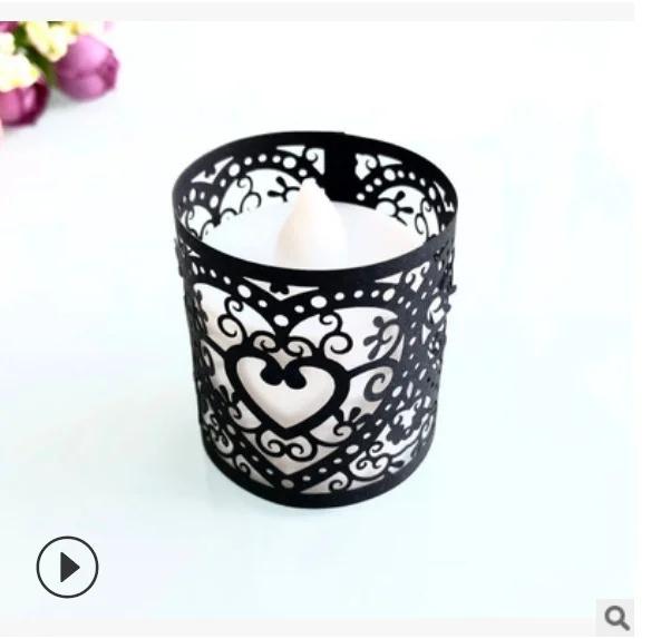 10 Pieces of LED Candle Lampshade Pattern Heart-shaped Festive Decoration Suitable for Christmas and Wedding