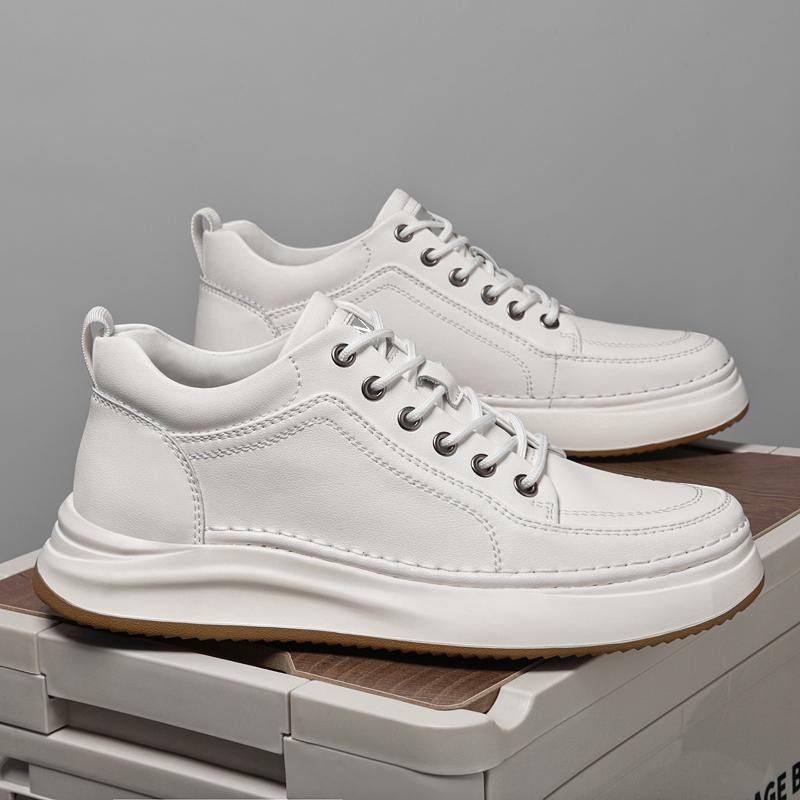 Fashion Genuine Leather Mens Casual Shoes Cowhide Business Skateboard Footwear Male Soft Comfortable Tenis Masculino Versatile Sneakers