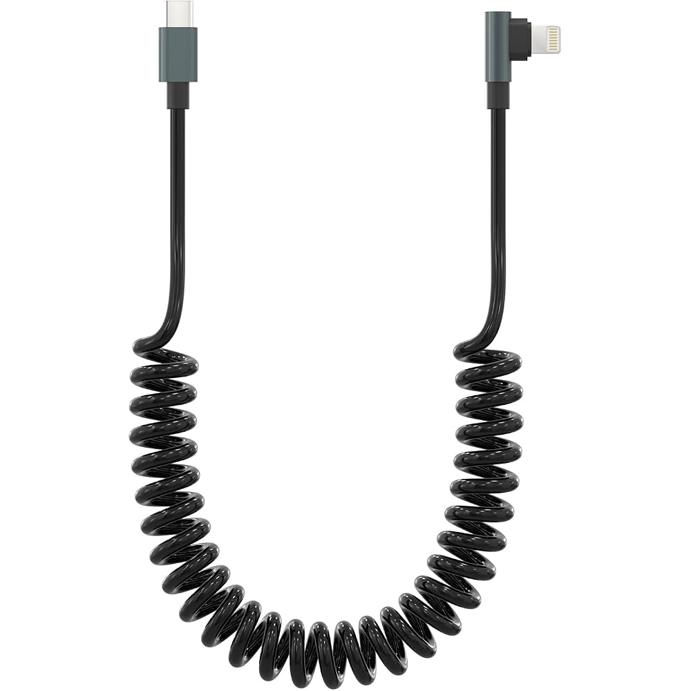 USB-C L-shaped Lightning Cable [MFi Certified PD27W Compatible 0.4M-1.2M] USB-C Lightning Cable R...