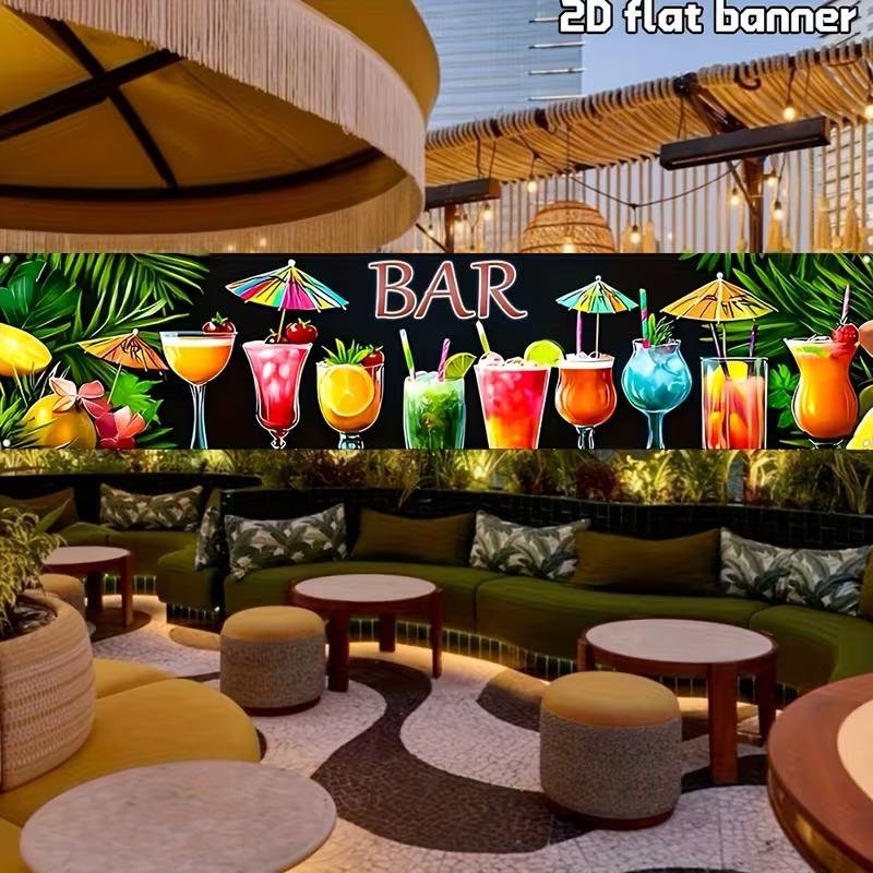 

2D Summer Bar Tapestry Colorful Drinks Wall Banner 47.2x31.5inch/120*80cm