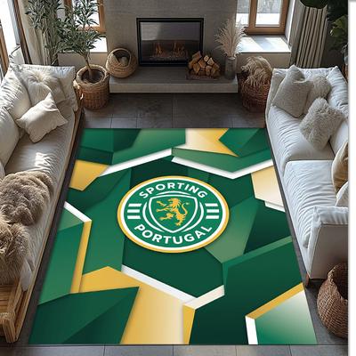 Sporting CP FC Fußballmuster Weicher Teppich Rutschfeste Indoor-Bodenmatte Sport Dekorationsmatte für Schlafzimmer