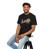 Leeuw Typografie T-shirt Beige Retro Silhouet man Unisex Casual Rekbaar Top Voor Elke Dag