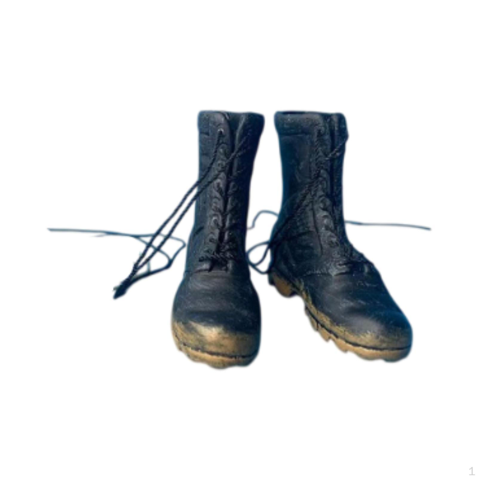 

Рабочие ботинки-ботинки в масштабе 1/6 на низком каблуке для женских фигурок ростом 12 дюймов black