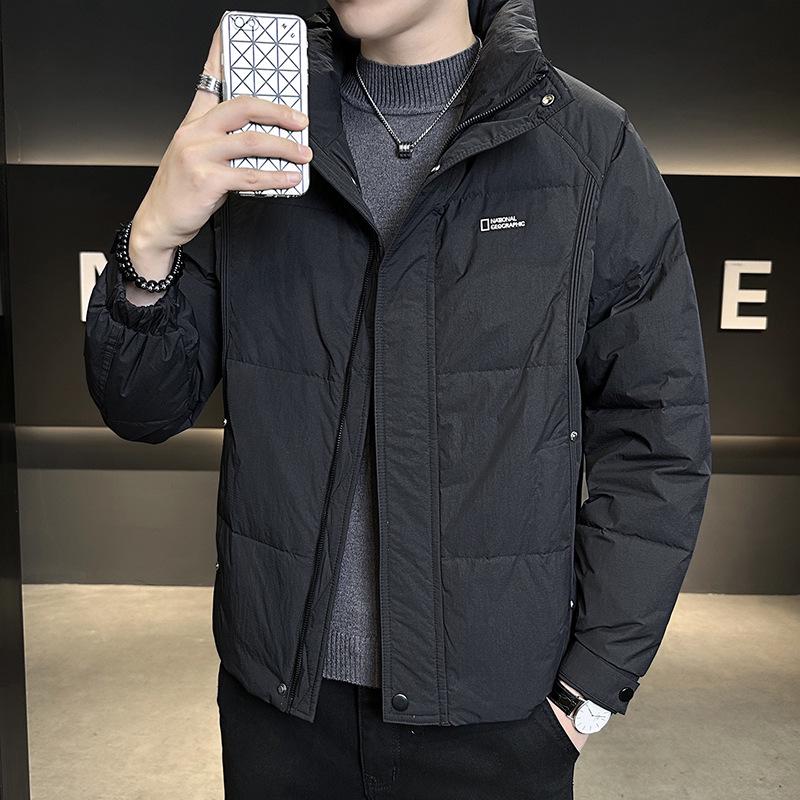 50% Winter Thickened Men's Down Jacket with Stand Collar