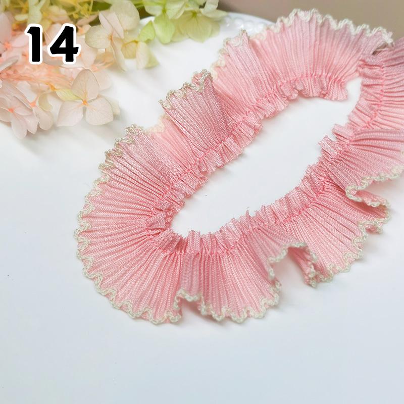 1M Lace Ribbon Sheer Chiffon Elastic Ruffle Ribbon Lace Trim for Dress Diy Apparel Sewing Fabric Wedding Party Accessories New