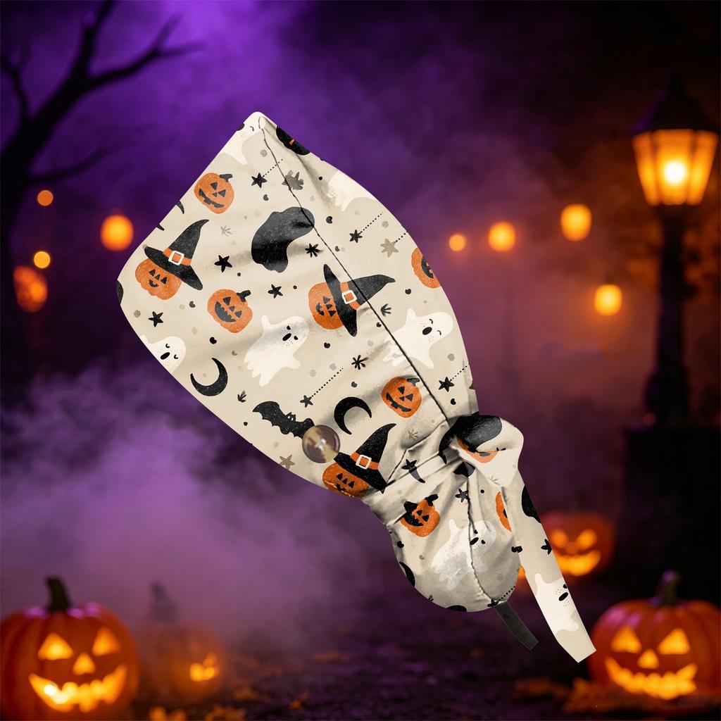 Women's Casual Halloween Printed Work for Ponytail, Shower and Hair Wrap