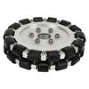 152mm Omni Wheel Rubber Aluminum Alloy 360 Degree Rotation Double Row Wheel for Mobile Robot Upgrade Black and Silver