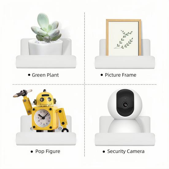 3Pcs Acrylic Wall Shelves Small Space Storage Shelves Easy Installation Versatile Bathroom Storage Racks