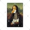 Vintage Sexy Funny MonaLisa Metal Sign Metal Tin Plaque Metal Vintage for Pub Bar Sign Man Cave Decoration Iron Plates