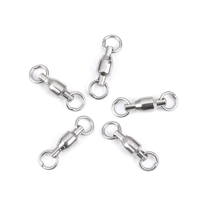 Ball Bearing Swivels 11 Sizes Stainless for Fishing from Delicate Small Fish to with Welded Bearings to Prevent Twisting #5, 30-Piece Set, Available,