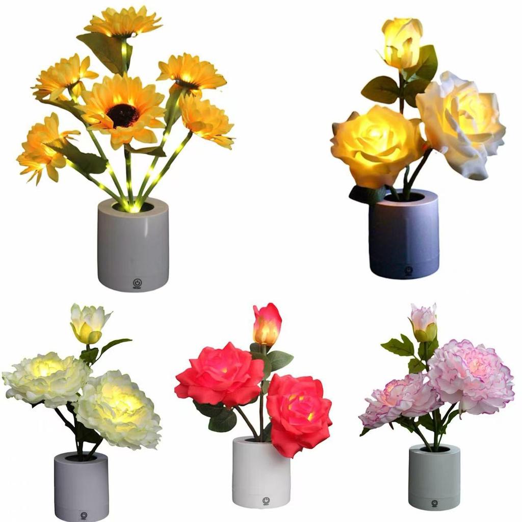 Creative Red Rose Table Lamp - Romantic Night Light for Festivals, Birthdays, Qixi, and Valentine's Day