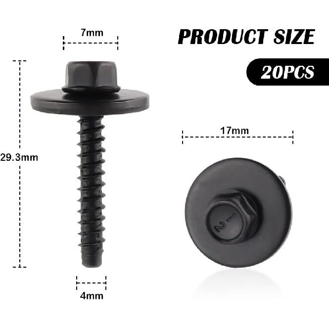 20PCS Automotive Fender Liner Wheel Well Liners Bumper Cover Bolt Screw for Tighten tallation,OEM#11570498 Car Parts Fender Bolts Compatible with