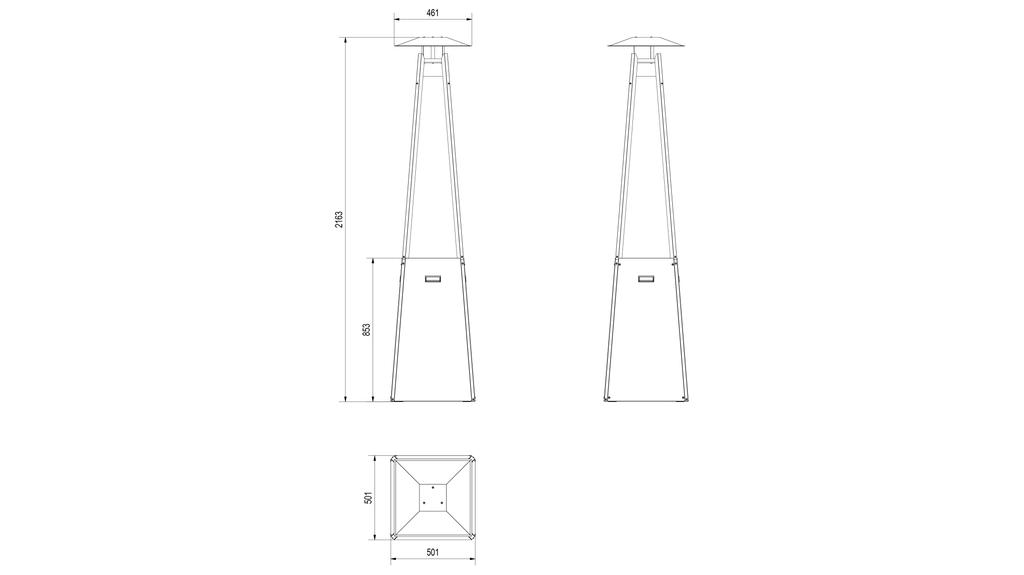 Outdoor Gas Heater Umbrella Steel White 12 kW Set