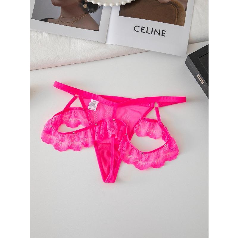 Damen Sommer Rein Wollte Süß Sexy Spitze Nieten Dünnes Band Ausgeschnitten Tanga Unterwäsche