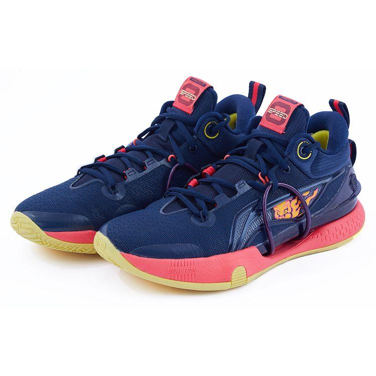 Li Ning Flash 8 Premium Shock Absorption Anti-Slip Mid-Top Basketball Shoes Men Basketball Shoes Deep-Blue ABAR071-7