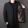 Dad's men's jacket middle-aged and elderly loose autumn and winter velvet warm middle-aged man cotton-padded casual jacket